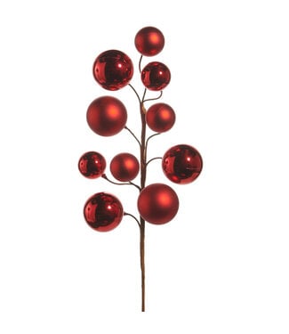 Boules de noël rouges sur tige