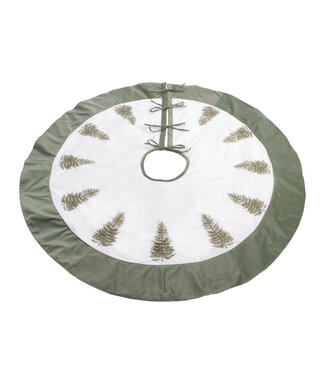 Jupe sapin blanche avec sapin et bordure verte