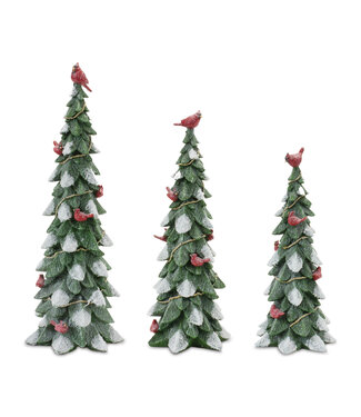 Sapin avec cardinal en résine