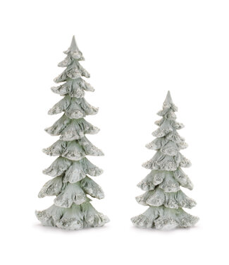 Sapin givré brillant  vert  sauge