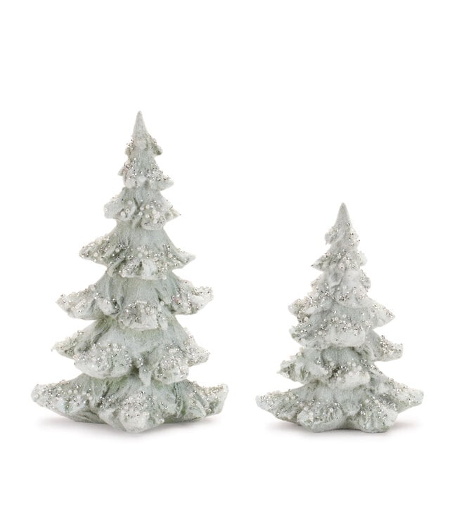 Sapin givré brillant vert sauge | Féérique