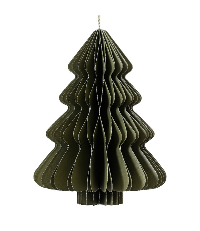 Ornement sapin en papier vert | Décoration naturelle et apaisante