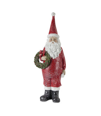 Père Noël en résine avec  couronne