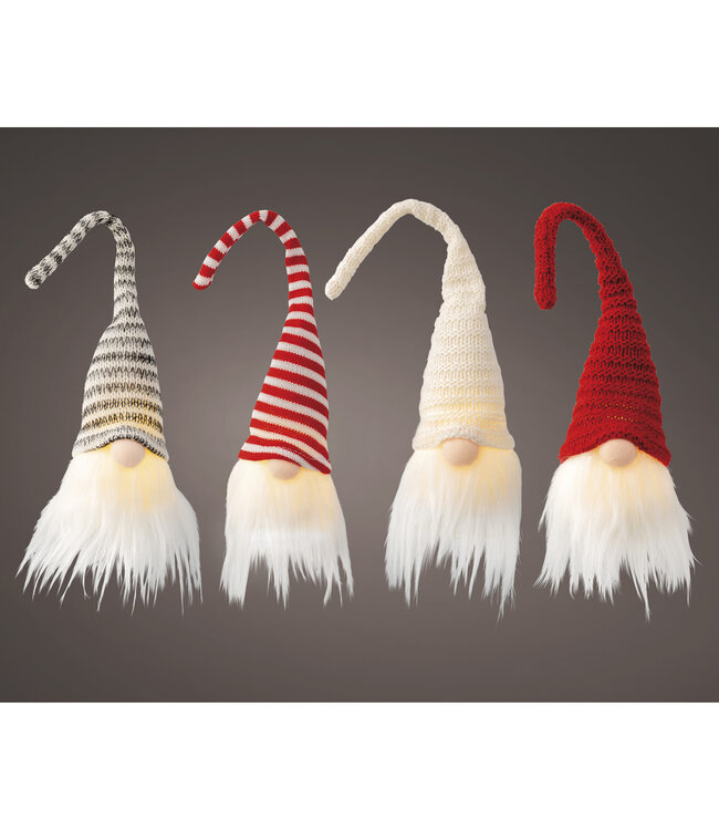 Gnome illuminé LED (4 ass.) | Décoration festive hivernale