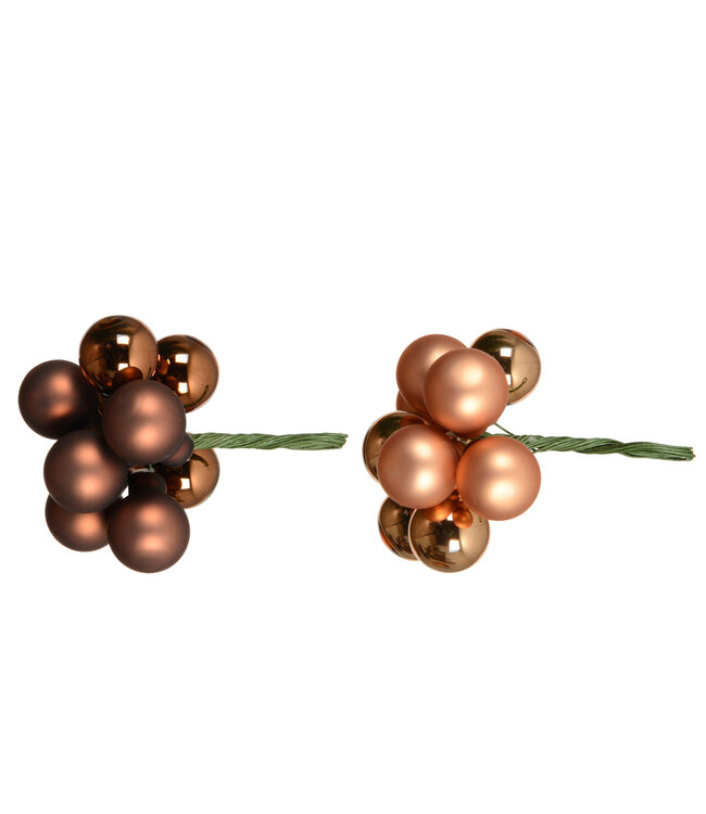 Pic décoratif boules  espresso ( 2 ass.) | Éclat pour vos décorations