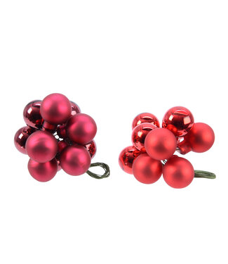 Pic décoratif boules rouges (2 ass.)