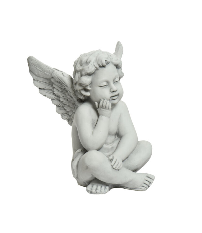 Statue ange penseur | Charme apaisant