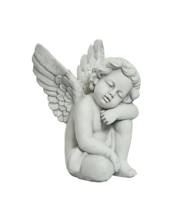 Ange tête couchée | Décoration apaisante pour le jardin
