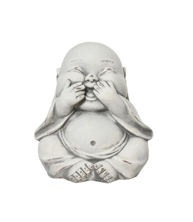 Statue Buddha bouche cachée | Décoration de jardin zen et moderne