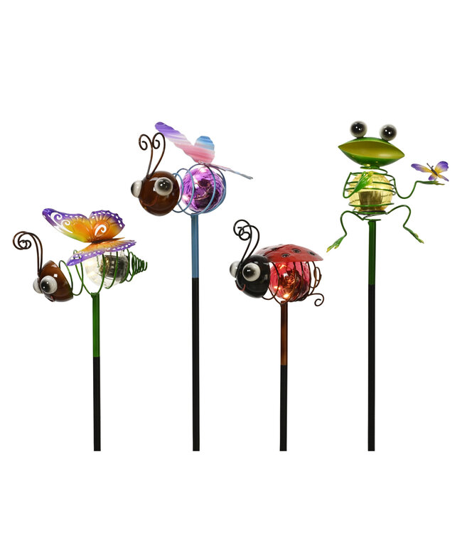 Lumière solaires animaux sur pic | Décoration de jardin