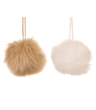 Boule de fourrure blanche ou brune Boule de fourrure blanche ou brune
