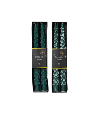 Chandelles en forme de sapin vert forêt