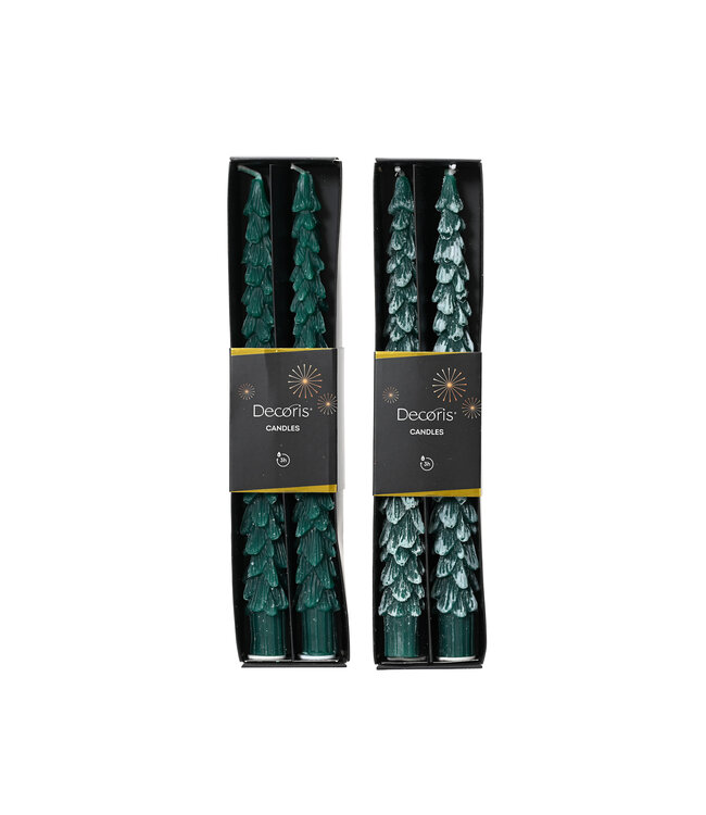 Chandelles en forme de sapin vert forêt | Accessoire raffiné