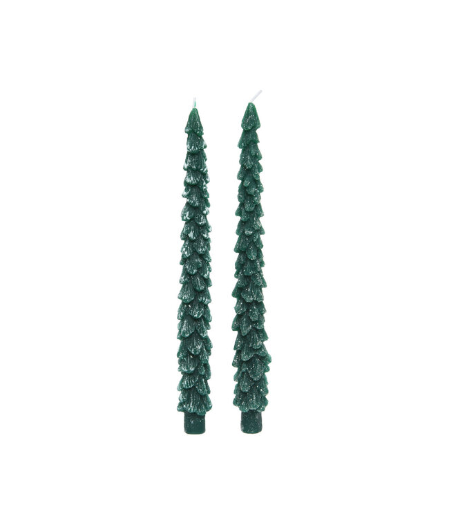 Chandelles en forme de sapin vert forêt | Accessoire raffiné
