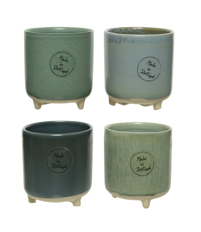 Cache-pot sur pattes vert 3 po