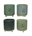Cache-pot sur pattes vert 3 po