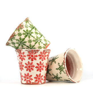 Cache-pot terracotta flocons (3 ass.)