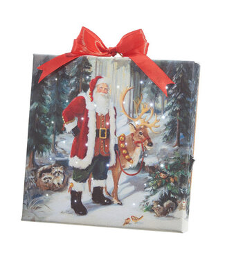 Cadre lumineux Père-Noël et renne 6 po