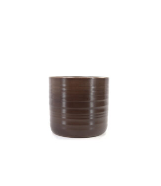 Scheurich Cache-pot céramique ligné brun 8 po