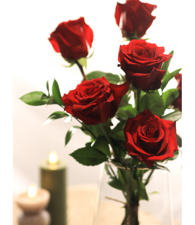 Bouquet Passionnel de 6 Roses Rouges | SV-2411