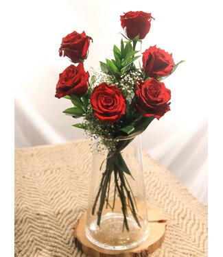 Signé Garneau 6 Roses Rouges et ses compliments | SV-022