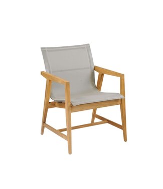 Kingsley Bate Chaise à diner avec bras Marin teck et taupe