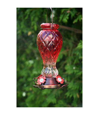 Abreuvoir à colibri en verre rouge