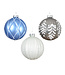 Boule de verre bleu, grise ou blanche  (3 ass.)