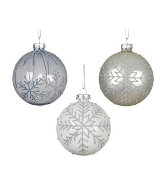 Boule de verre motif flocon (3 ass.)