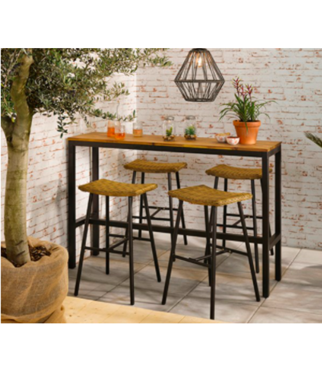 Table haute d'intérieur en bois d'acacia | Élégance naturelle et moment partagés