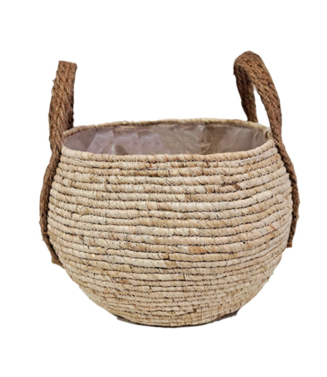 Panier en corde avec poignées | Déco naturelle