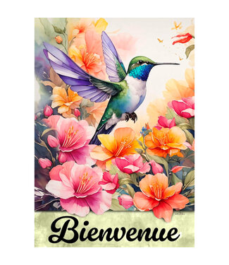 Drapeau- Bienvenue colibri 28 x 40 po