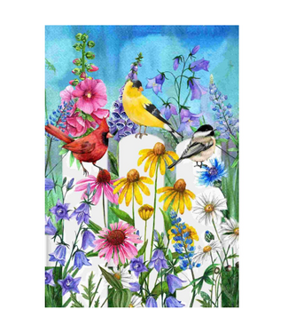 Drapeau oiseaux  sur la clôture 28 x 40 po
