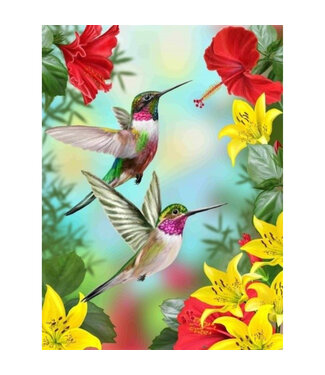 Drapeau- Colibris festifs 12 x 18 po