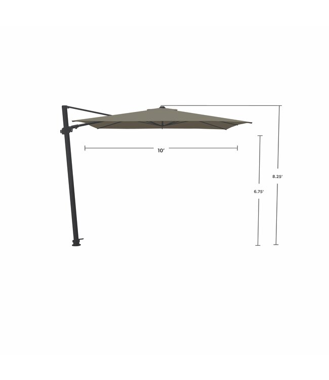 Parasol AG25TSQR carré gris 10 pi | Haut de gamme et qualité supérieure