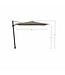 Treasure Garden Parasol AG25TSQR carré gris 10 pi | Haut de gamme et qualité supérieure