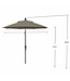 Treasure Garden Parasol octogonal 9 pi gris à inclinaison automatique | Parasol de qualité supérieure pour terrasse