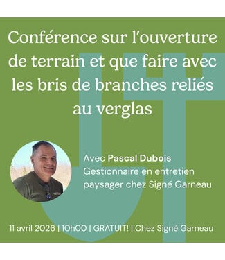 GRATUIT! |  Conférence "Ouverture de terrain et bris dûs au verglas" avec Pascal Dubois