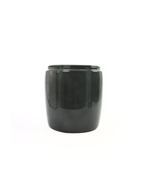 Cache-pot métal jar gris recyclé | Pot décoratif industriel pour plantes et jardin moderne