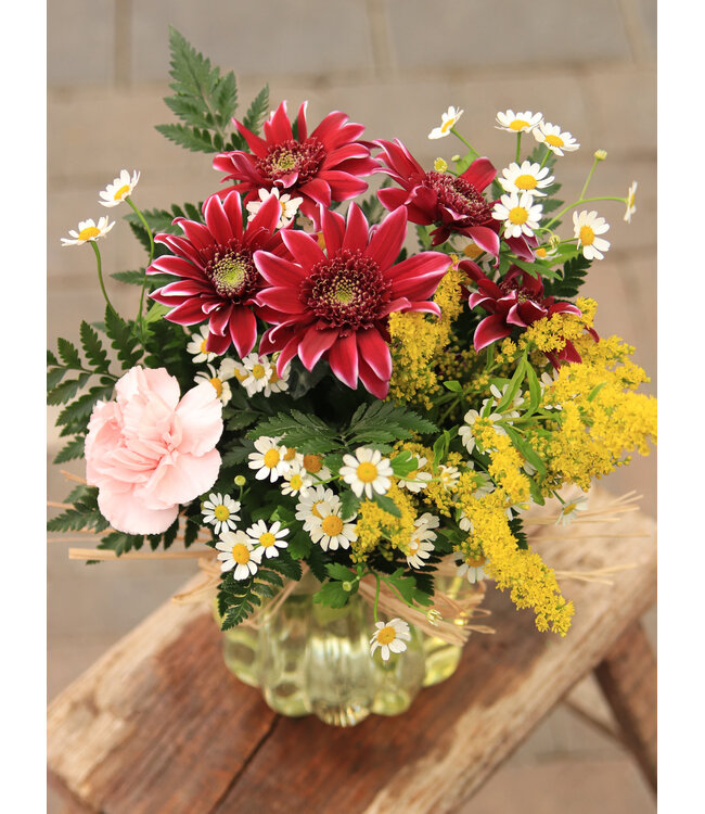 Signé Garneau Bouquet  GÉNÉREUSE | FM-2606 | 360 degrés, vase inclus!