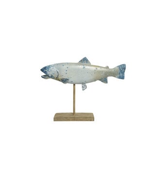 Poisson bleu sur plaque 8,5 x 44,5 x 32,5 cm