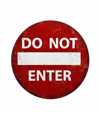 plaque metal do not enter