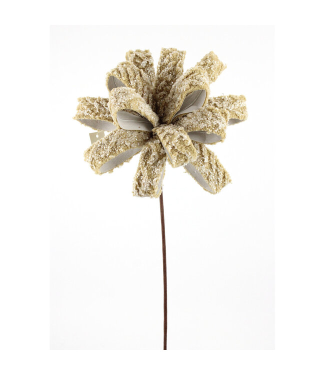 Tige boucle de ruban taupe brillant | Décoration & création