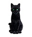 Chat noir assis
