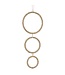 Anneaux (3) suspendues or brillant