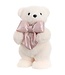 Ourson blanc crème et boucle rose