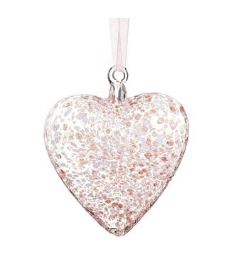 Coeur en verre rose et picot