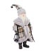 Père-Noël manteau carreaux et fourrure avec lanterne | Personnage de Noël