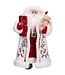 Père-Noël blanc et rouge avec cadeau et ourson | Personnage de Noël