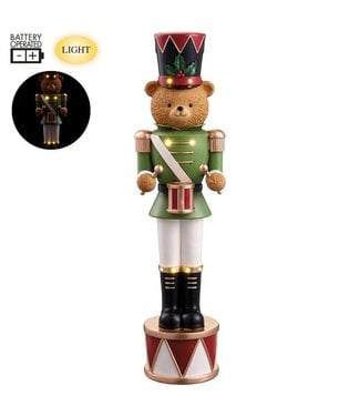 Soldat ourson vert illuminé et tambour